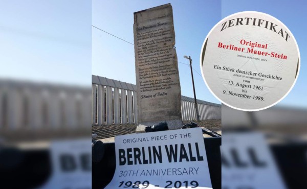 Envían a frontera entre EEUU y México un trozo del Muro de Berlín para Trump  