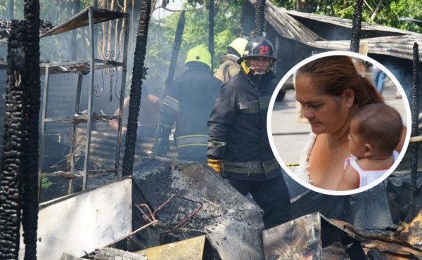 Madre salva a su bebé de las llamas de voraz incendio en San Pedro Sula