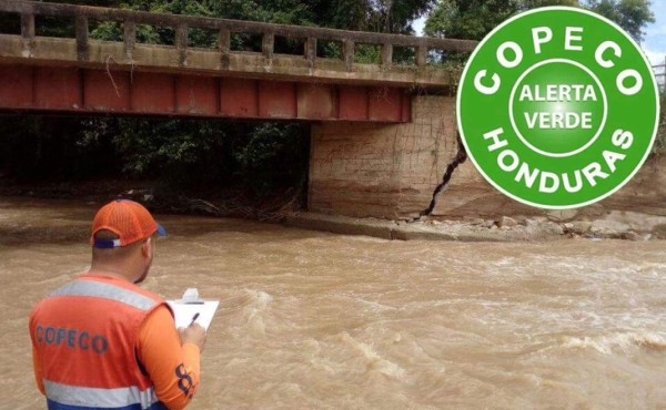 Copeco emite alerta verde para siete departamentos de Honduras