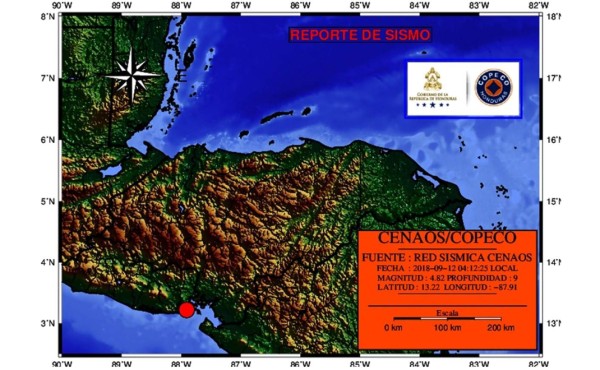 Honduras: se registra sismo en la zona del Golfo de Fonseca