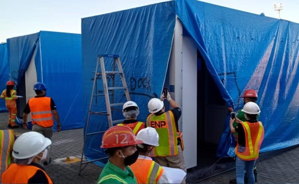 Concluye inspección del hospital móvil de Tegucigalpa