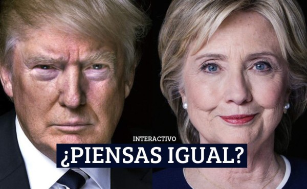 Ponte a prueba y descubre si piensas igual que Trump o Hillary