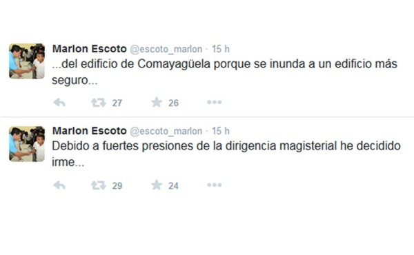 Ministro Marlon Escoto juega broma en Twitter a dirigentes