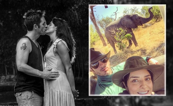 Aislinn Derbez y Mauricio Ochmann gozan de luna de miel en África