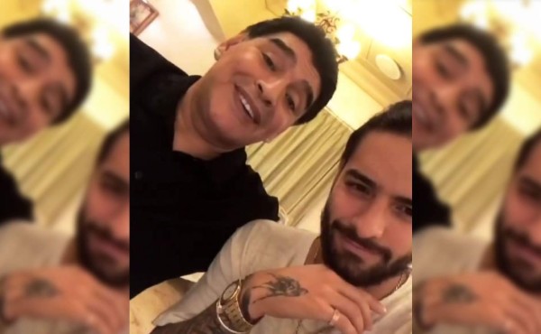 Maradona da a Maluma tierno beso