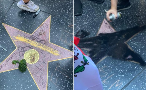 La estrella de Trump en Hollywood aparece teñida de negro