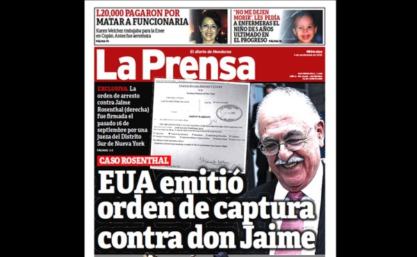 EXCLUSIVA: EUA emitió orden de captura contra Jaime Rosenthal