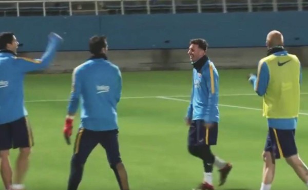 El gol imposible de Messi en un entrenamiento