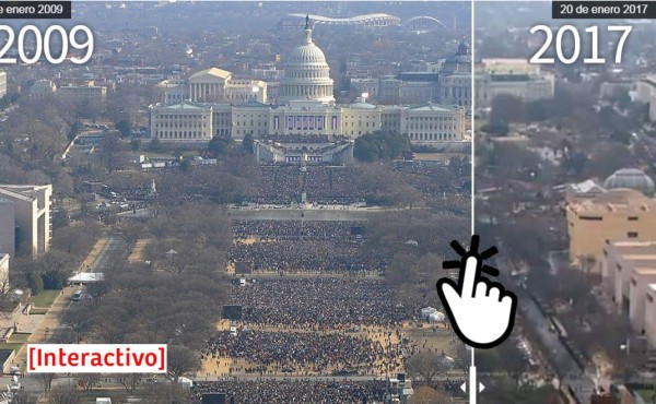 El comparativo de la multitud de Barack Obama vs la de Donald Trump