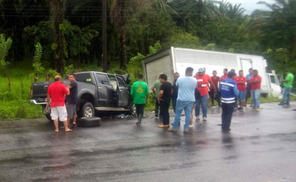 Dos muertos en accidente en la carretera hacia Tela, Atlántida