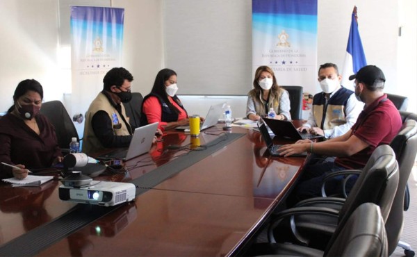 Reunión entre laministra Alba Consuelo Flores y la mesa de cooperantes en salud.