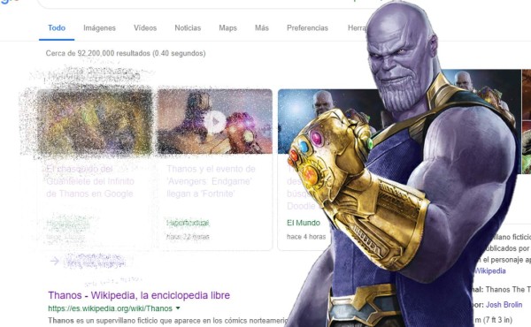 Thanos desaparece tus búsquedas en el nuevo Doodle de Google