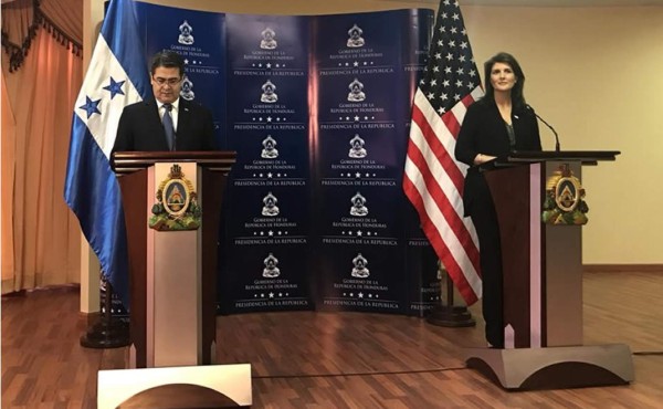 Honduras: Nikki Haley agradece apoyo al presidente Juan Orlando Hernández