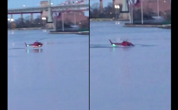 Helicóptero cae en río de Nueva York: dos muertos