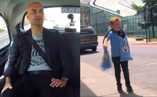Pep Guardiola sorprende a niño que es fiel aficionado del Manchester City