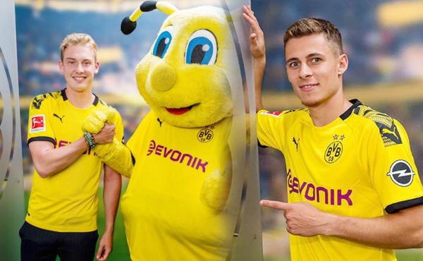 El Borussia Dortmund presenta a sus fichajes Julian Brandt y Thorgan Hazard