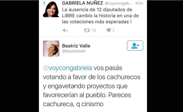La pelea en Twitter entre Gabriela Núñez y Beatriz Valle