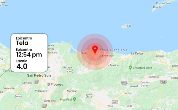 Fuerte sismo sacude al departamento de Atlántida