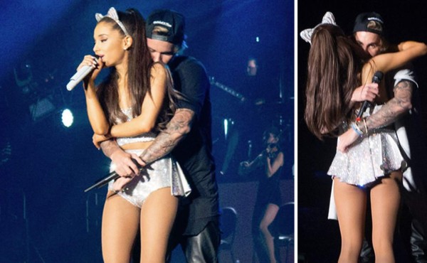 Justin Bieber muy cariñoso con Ariana Grande