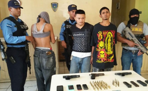 Capturan en La Lima a tres supuestos pandilleros