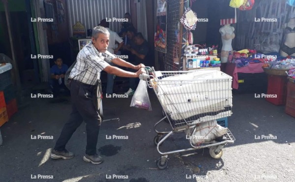 Padre camina de Choloma a San Pedro Sula para vender agua y llevar comida a su casa