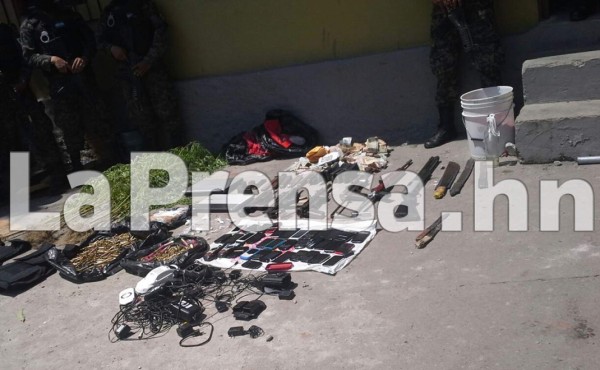 Armas, droga, alcohol y hasta laptop decomisan en Penal de San Pedro Sula