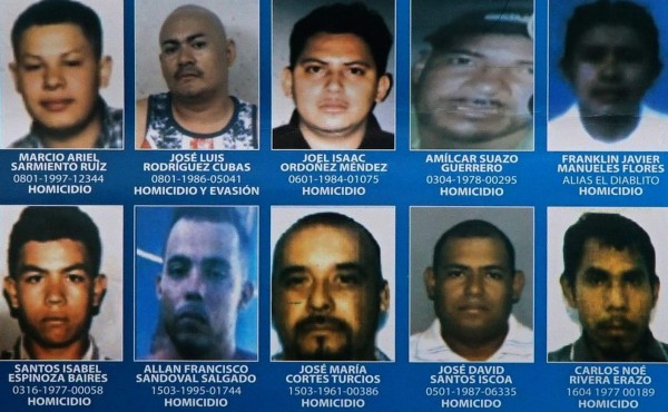 Los 39 hondureños más buscados por la Policía