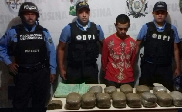 Presunto pandillero de la 18 fue capturado con supuesta marihuana en El Paraíso