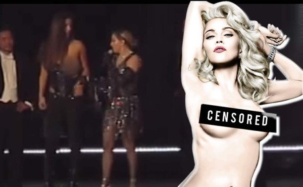 Madonna destapa el pecho de una fan