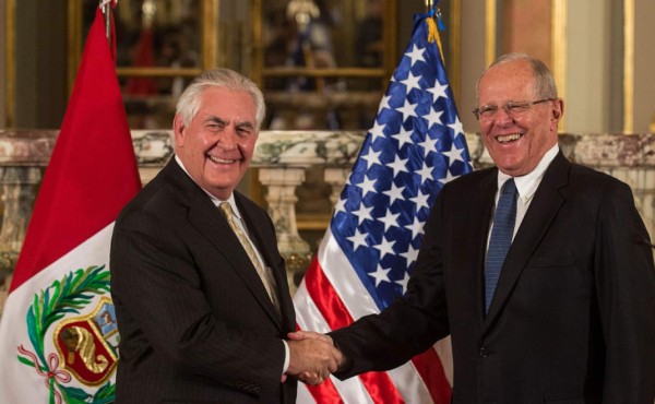 Tillerson agradece a Kuczynski el liderazgo de Perú contra la crisis de Venezuela