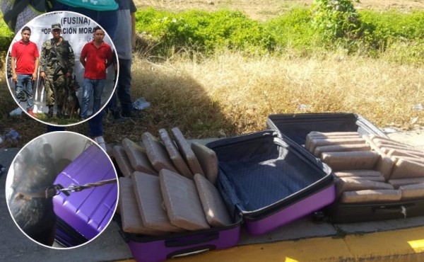 Decomisan un cargamento de supuesta droga en un bus en Omoa