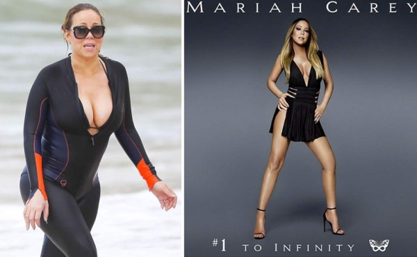 ¡Se pasa Mariah Carey con el photoshop!