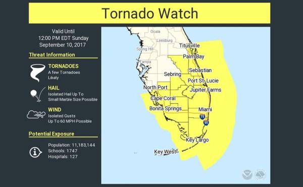El sur de Florida se mantiene en alerta de tornados