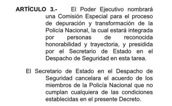 Así fue la aprobación del decreto para depurar la Policía