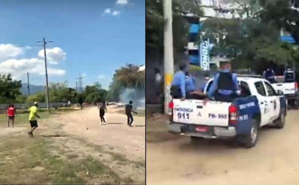 Barras de Marathón y Olimpia se enfrentan a disparos en el estadio Olímpico