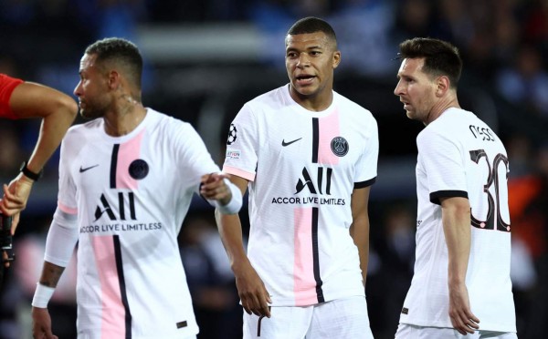 El PSG de Messi-Neymar-Mbappé no pudo contra el Brujas en la Champions League. Foto AFP