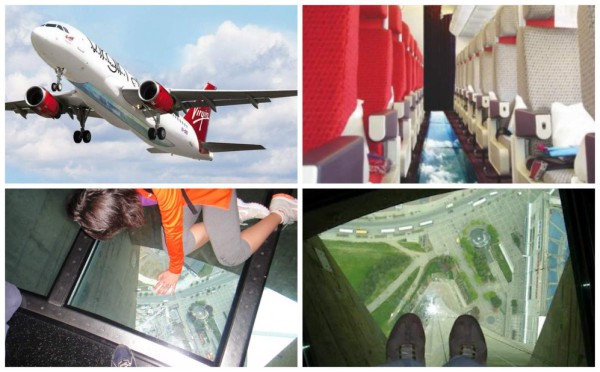 Fabrican el primer avión con piso transparente