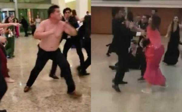 VIDEO: Boda termina en pelea por un centro de mesa