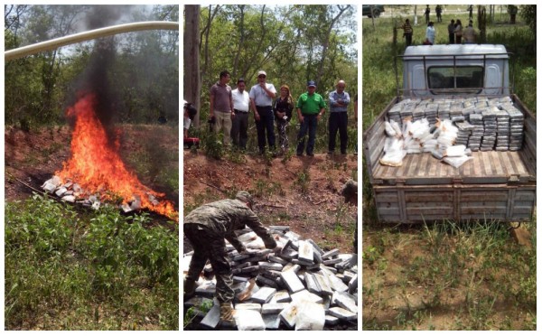 Honduras: Incineran 378 kilos de cocaína decomisada en cabezal