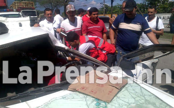 Triple colisión deja varios heridos en San Pedro Sula