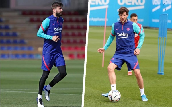 Piqué y Sergi Roberto apuntan a estar listos para el clásico ante Real Madrid