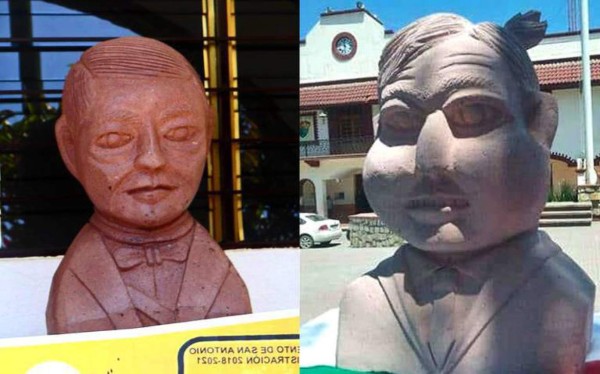 Develan en México curioso busto de AMLO