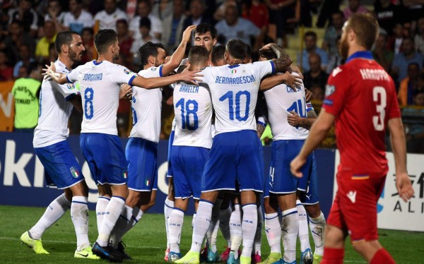 Italia ganó a domicilio a Armenia en la eliminatoria a la Eurocopa 2020. Foto AFP