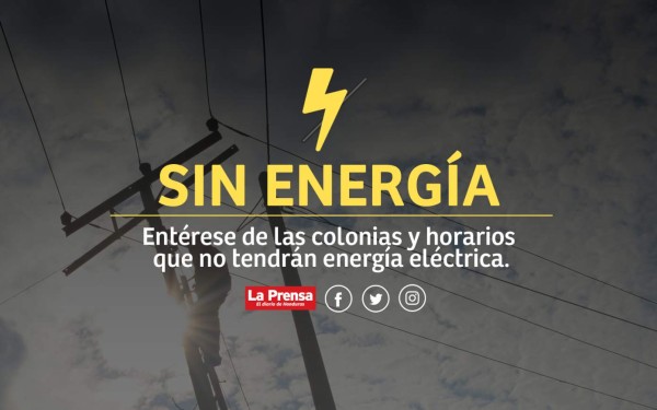 Cortes de energía para el martes 6 de marzo