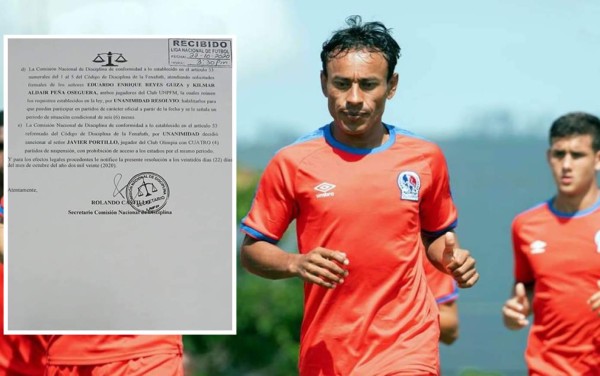Javier Portillo recibe un duro castigo por polémicas declaraciones contra Motagua