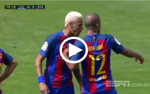 VIDEO: La pelea de Neymar con Rafinha con el marcador 0-5