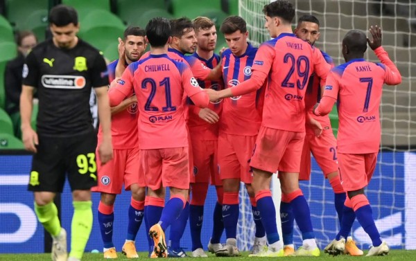 El Chelsea ganó por goleada al Krasdonar en Rusia por la Champions League. Foto AFP