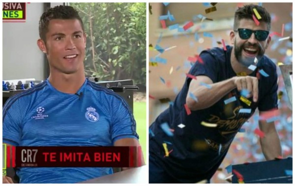 Cristiano y la imitación de Piqué: 'Hasta cuando celebran se acuerdan de mi'