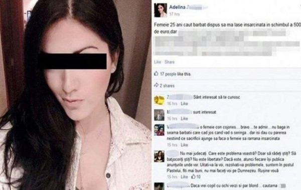 Facebook: Rumana ofrece 500 dólares a quien la embarace