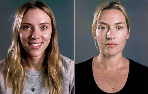 Scarlett Johansson y Kate Winslet posan sin maquillaje